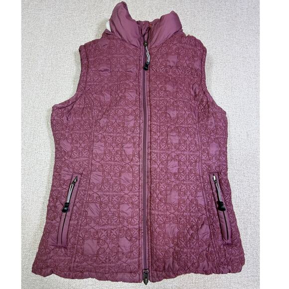 Horny Toad Women Small Pink Embroidered Zip Front Vest Lightweight Outdoor Layer - Picture 1 of 13